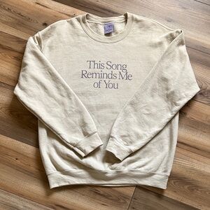 LONELY GHOST Cream Crewneck with Lavender-Gray Text